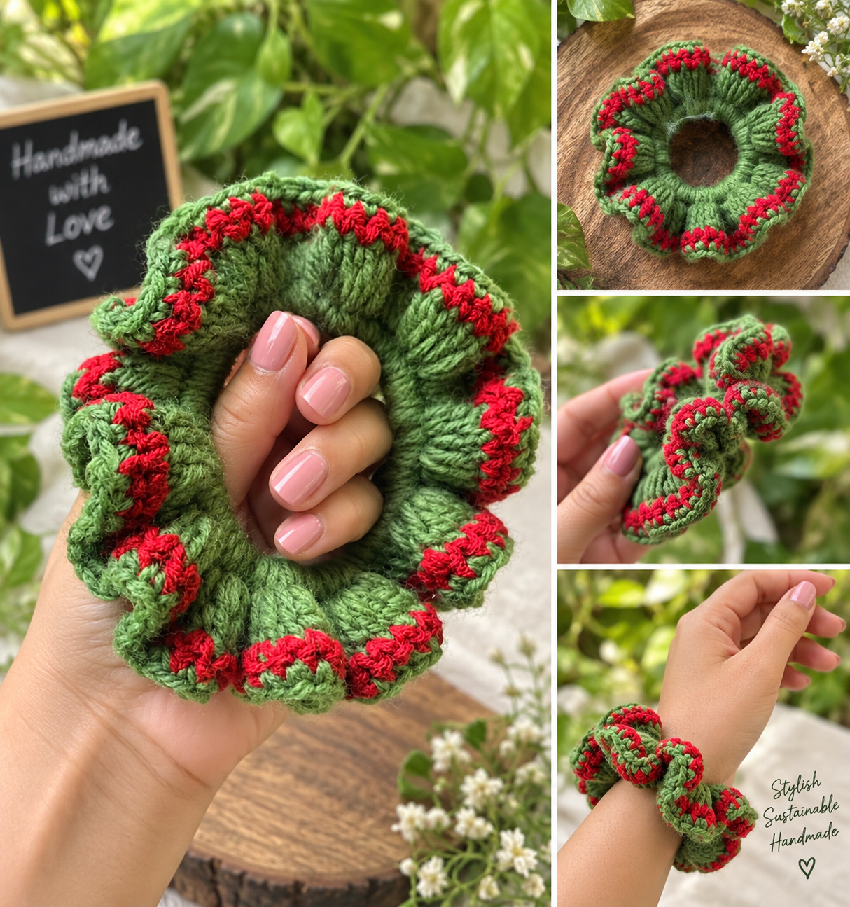 Forest Bloom Crochet Scrunchie photo 1 of 2