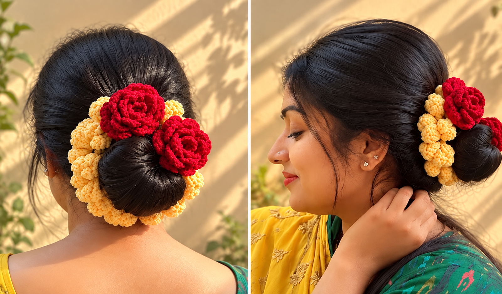Crimson Blossom Gajra   photo 2 of 2