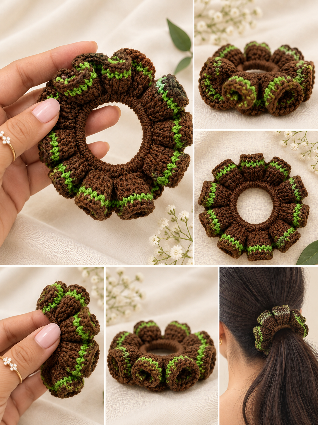 Forest Bloom Crochet Scrunchie photo 3 of 3