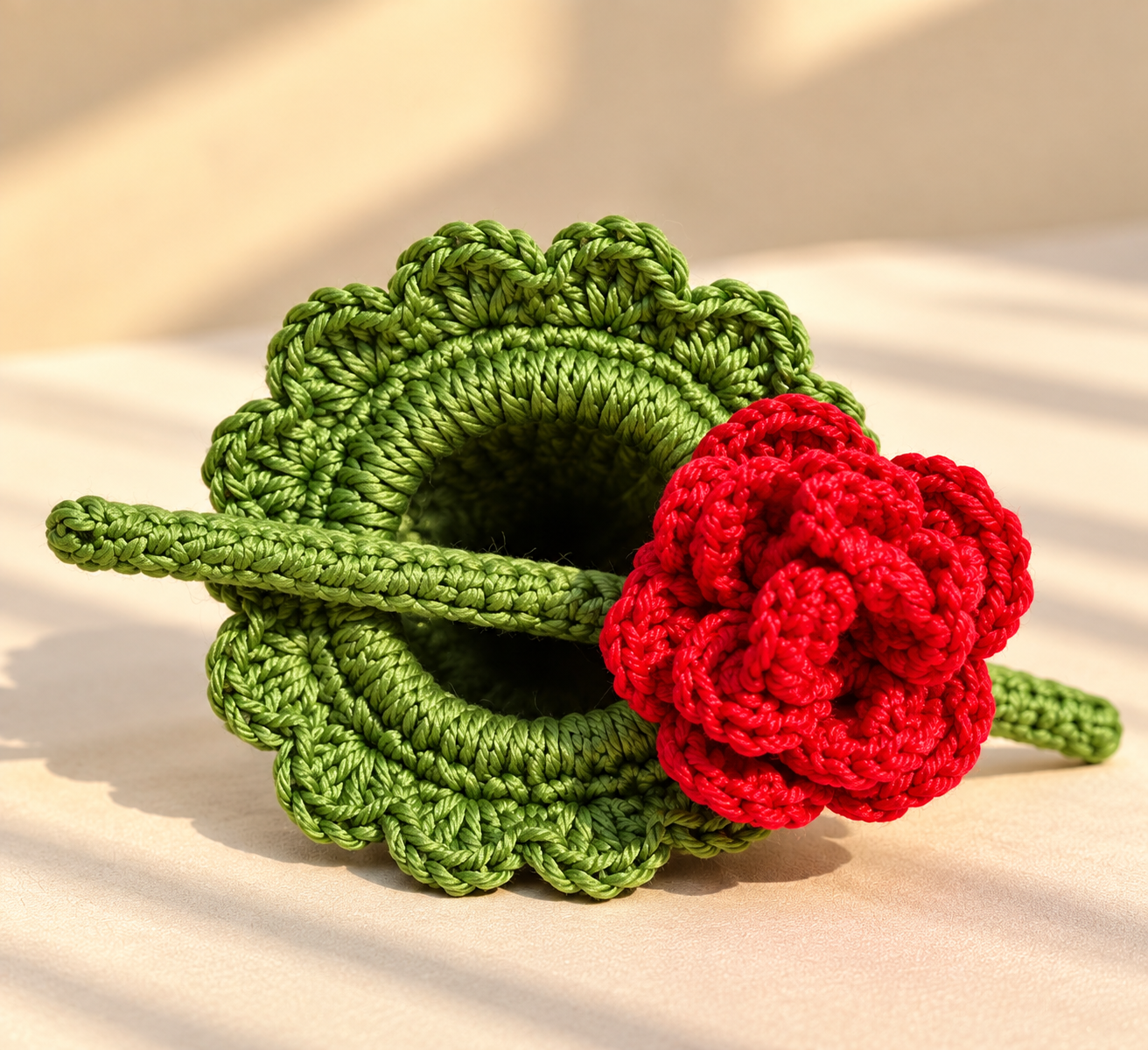 Crochet Rose Hair Tie photo 3 of 4