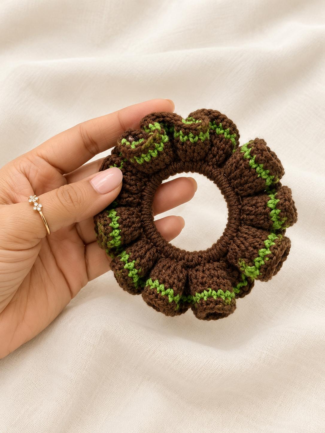 Forest Bloom Crochet Scrunchie photo 1 of 3