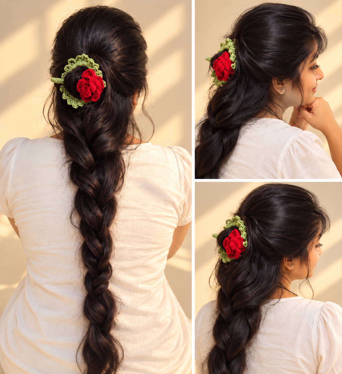 Crochet Rose Hair Tie photo 4 of 4