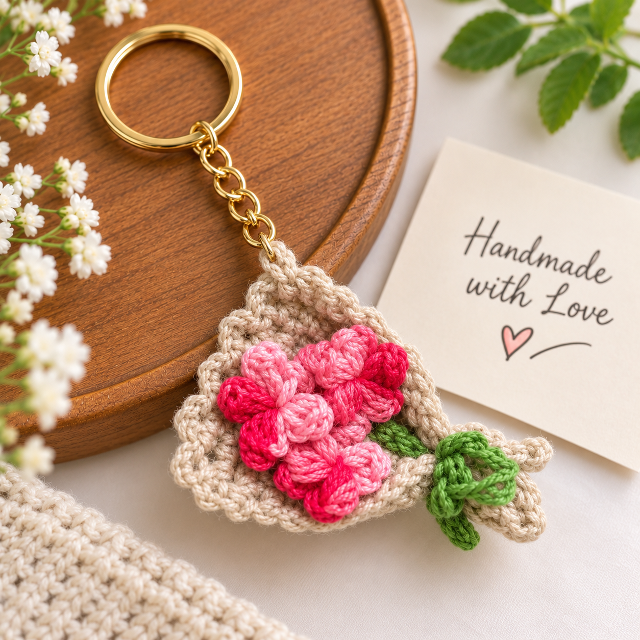 Blossom Crochet Bouquet Keychain photo 1 of 2