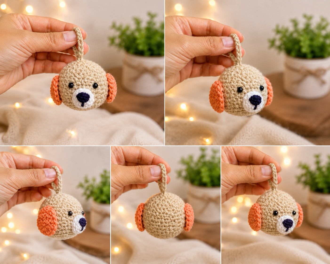 Cuddle Pup Crochet Keychain