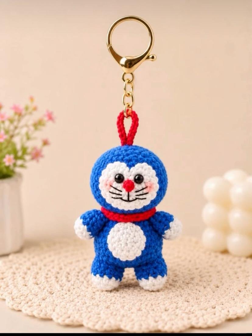 Doraemon Crochet Keychain